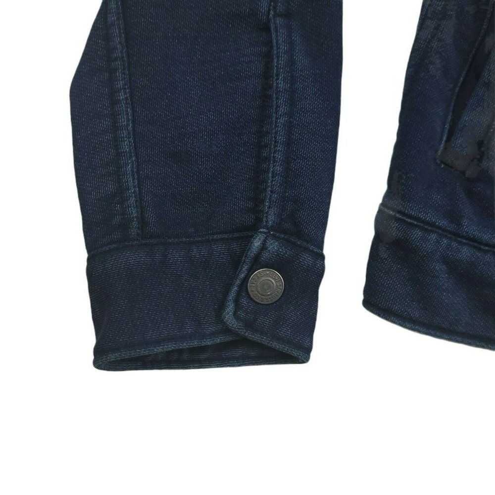 Levi’s Original Trucker Jacket Women’s Small Dark Wash Denim Button Front Stretc - Picture 3 of 10